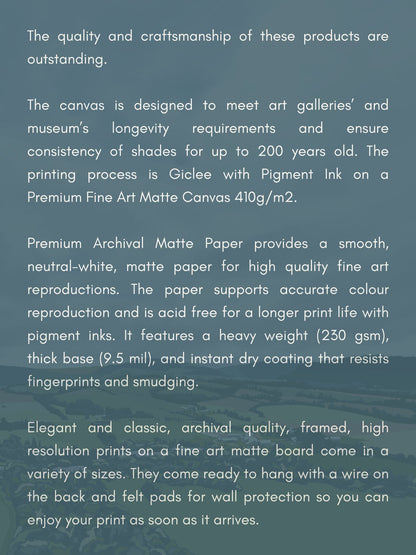 “Beach Blues” Archival Canvas, Fine Art Paper Print, Framed Option